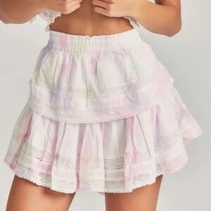 LoveShackFancy Multicolor Ruffle Mini Skirt